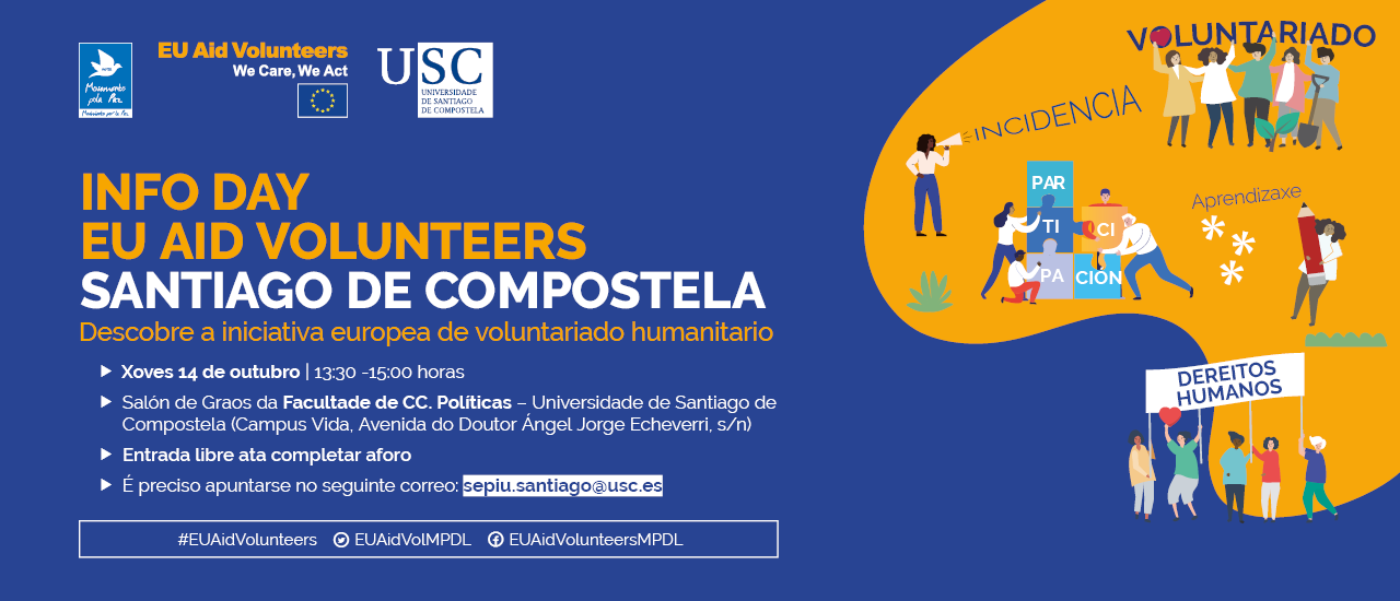 EU Aid Volunteers: descobre a iniciativa europea de voluntariado humanitario” na Universidade de Santiago de Compostela
